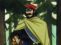 All right, fine: SSS Newtype 100%, pg. 91.  The pattern is *slightly* different, but we're seeing a different side of the sash (the sword's on Dain's back in the manga pic and at his hip here), so I think it's just variation within the sash itself.  Also, yes, there's moir�; no, I'm not fixing it.